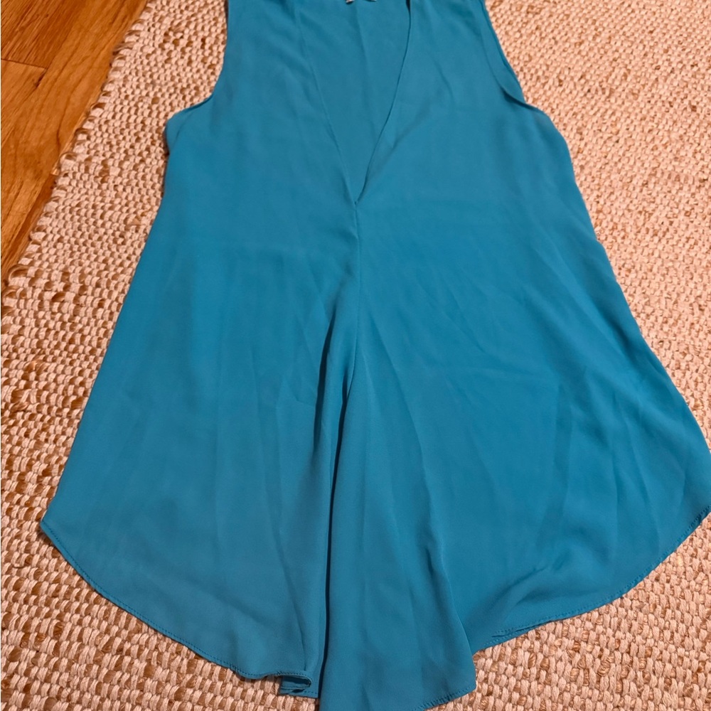 Teal Sleeveless V-Neck Women’s Top
